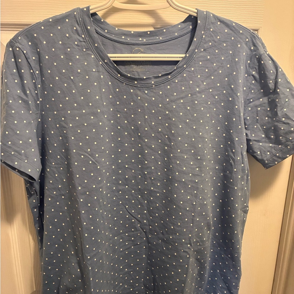 Blue Polka Dot Short Sleeve Tee